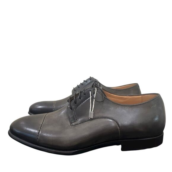 RRP€432 FABI Leather Lace-up Shoes US7 UK6 EU40 Green Flat Made in Italy main image 7